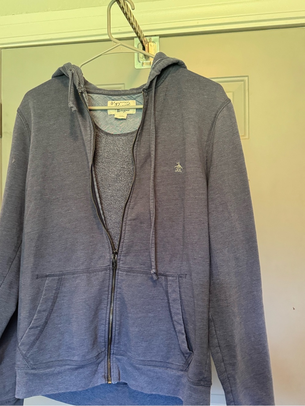 Original Penguin Men's Slate Blue Zip-Up Hoodie